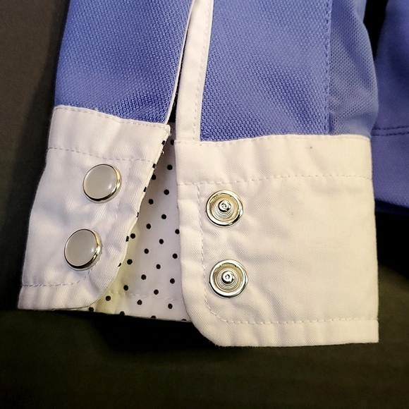 Horze Blair Women's Long-Sleeve Equestrian Show Shirt with Mesh & Collar -Size 2 - Picture 7 of 11